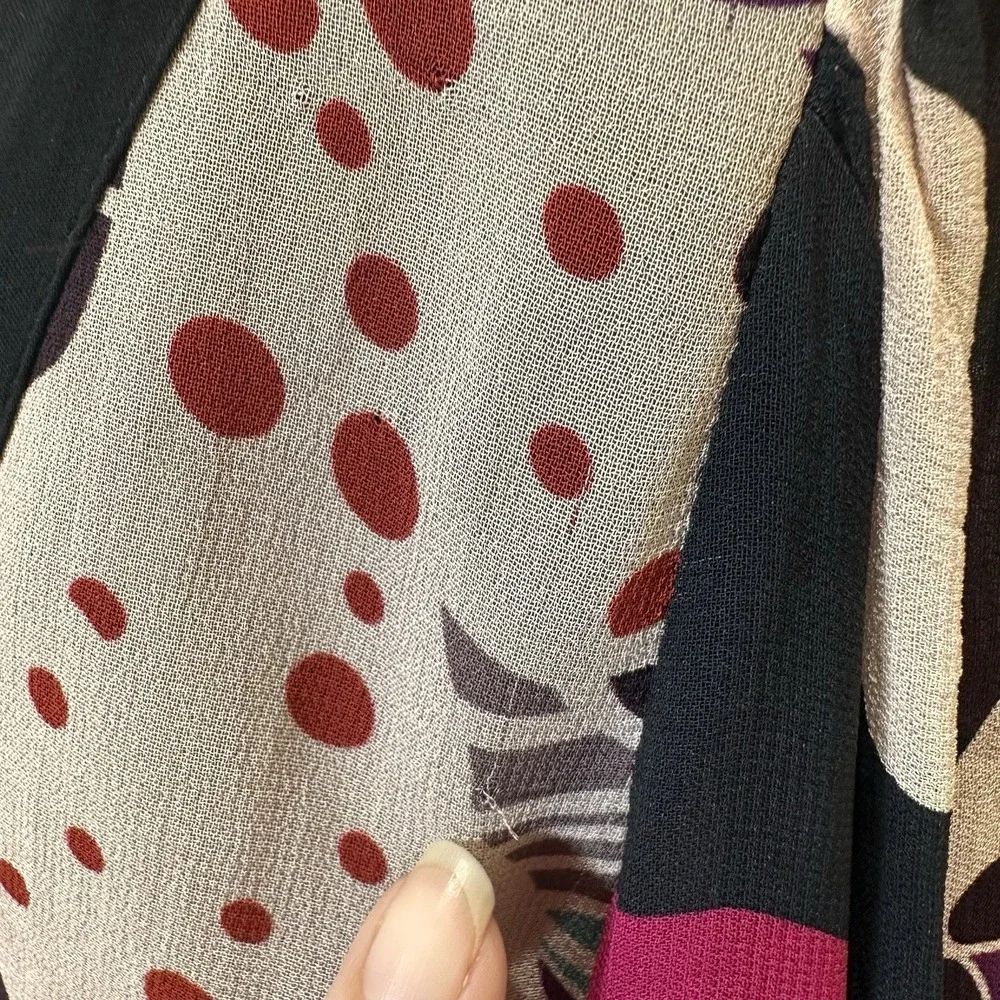 Anthropologie LET ME BE Floral Midi‎ Dress M Flowy Black Purple Party Wedding - Picture 10 of 15